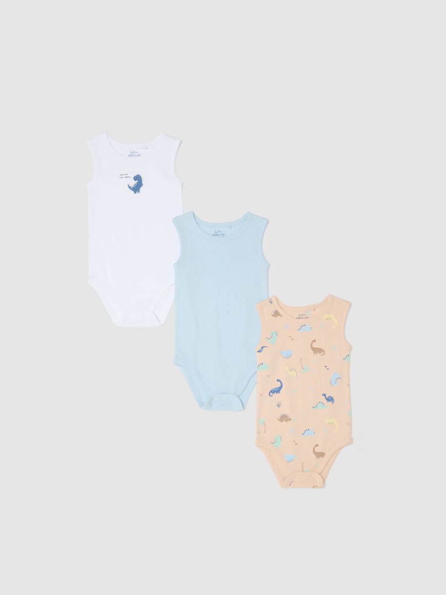 Multi-coloured pure cotton baby bodysuit regular fit_0