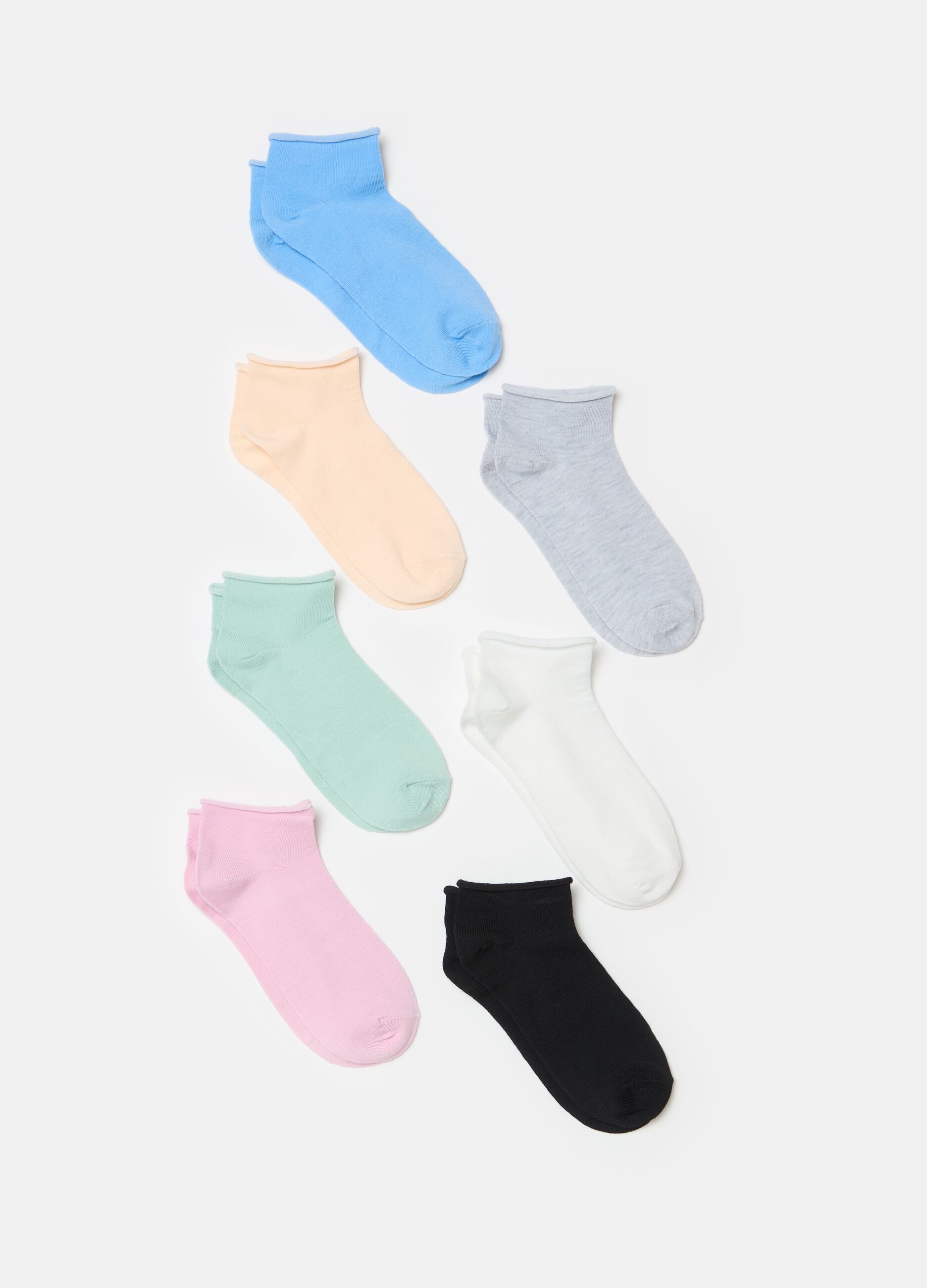 Seven-pair pack multicoloured shoe liners