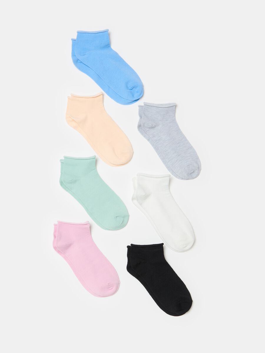 Seven-pair pack multicoloured shoe liners_0