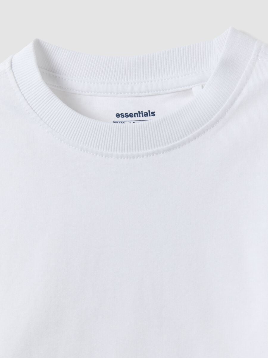 White pure organic cotton crew-neck T-shirt for boys, regular fit_2
