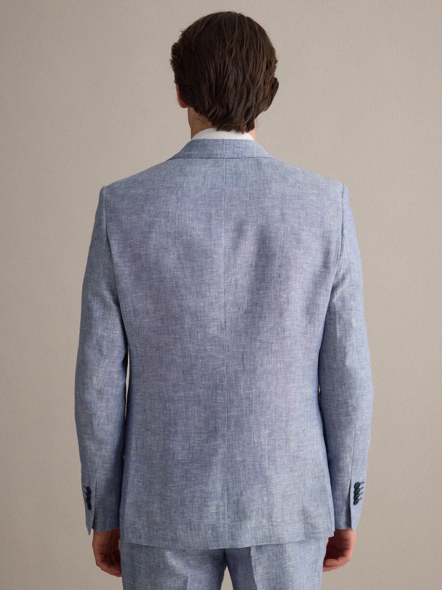 Sky-blue pure linen blazer_2