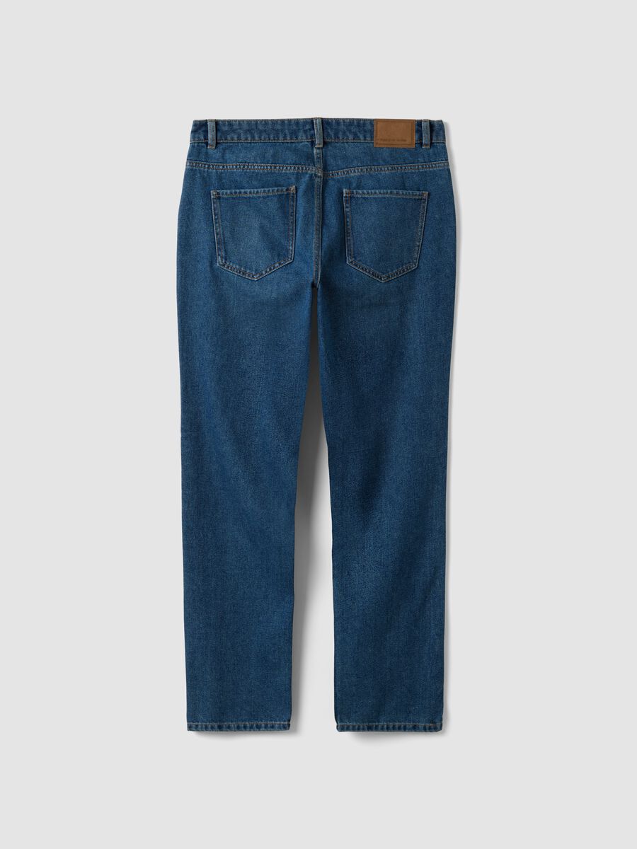 Blue denim jeans in cotton and viscose blend, regular fit_6