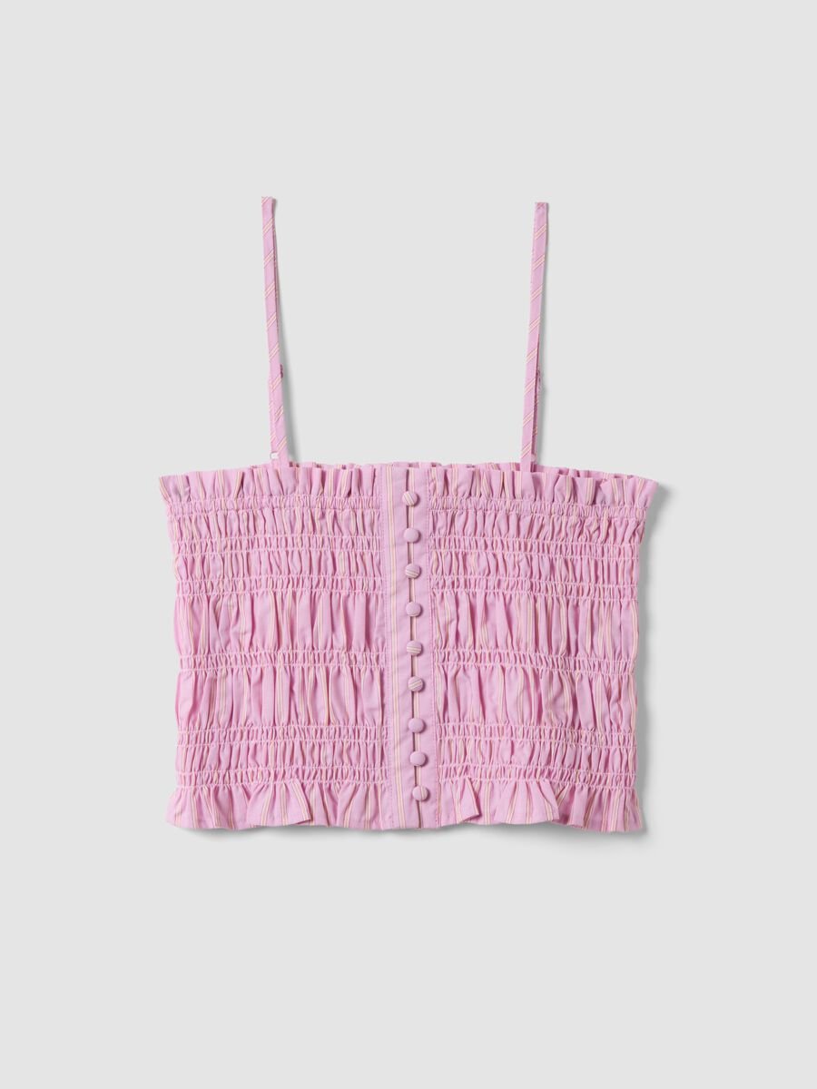 Pink pure cotton tank top with thin straps_0