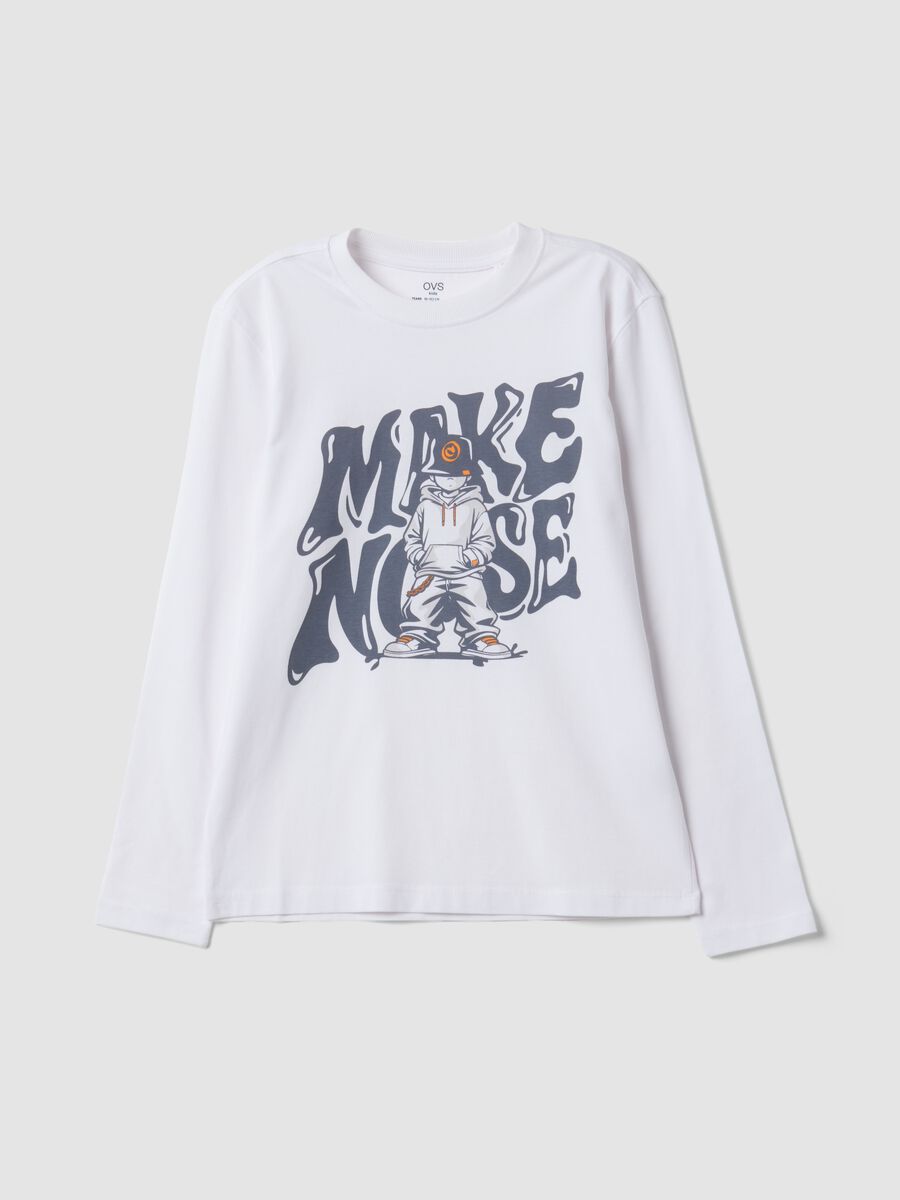 Boys&rsquo; white relaxed-fit T-shirt in pure organic cotton_0