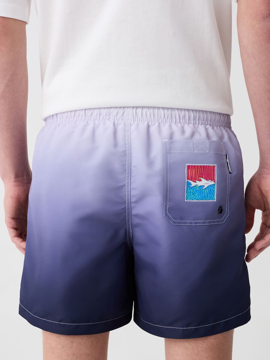 Degradé swimming trunks with logo patch_2