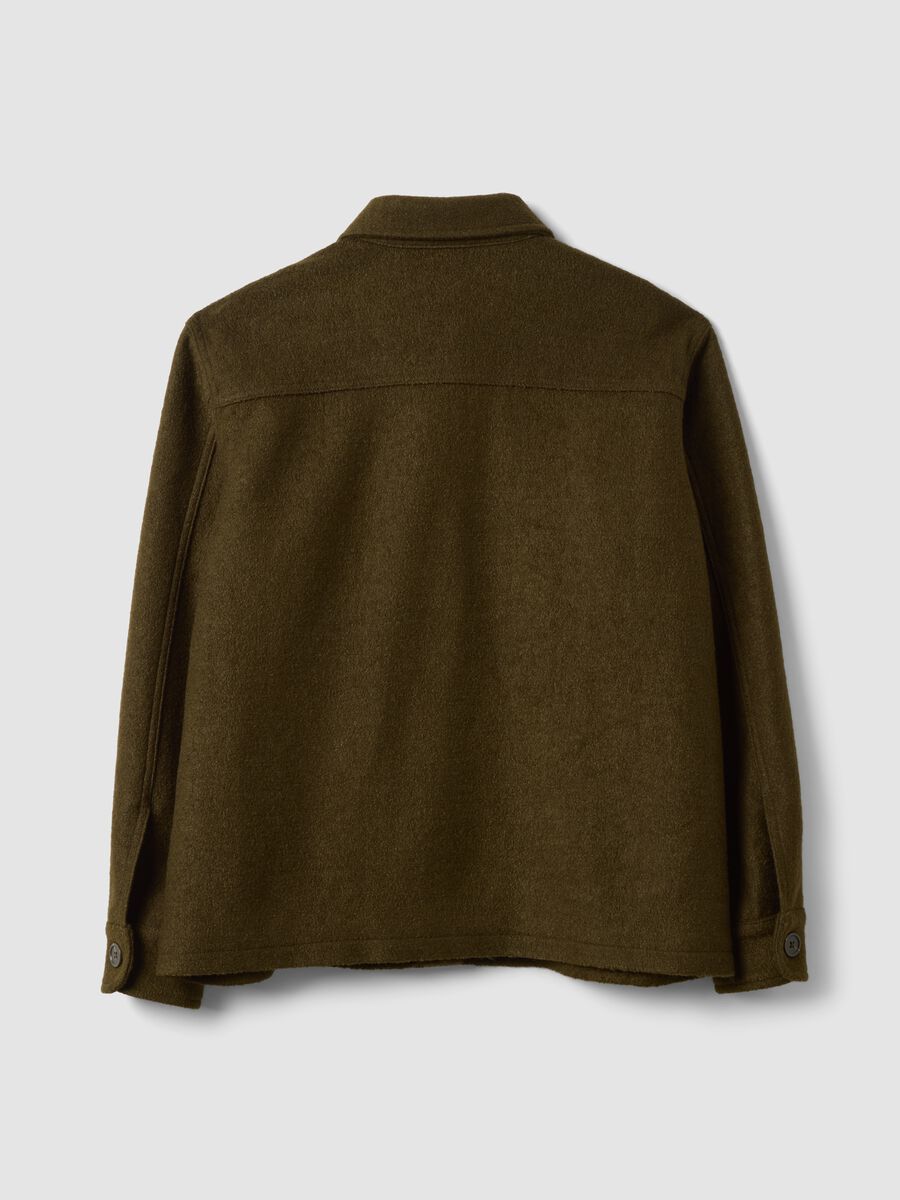 Brown wool-blend blazer with floral embroidery_2