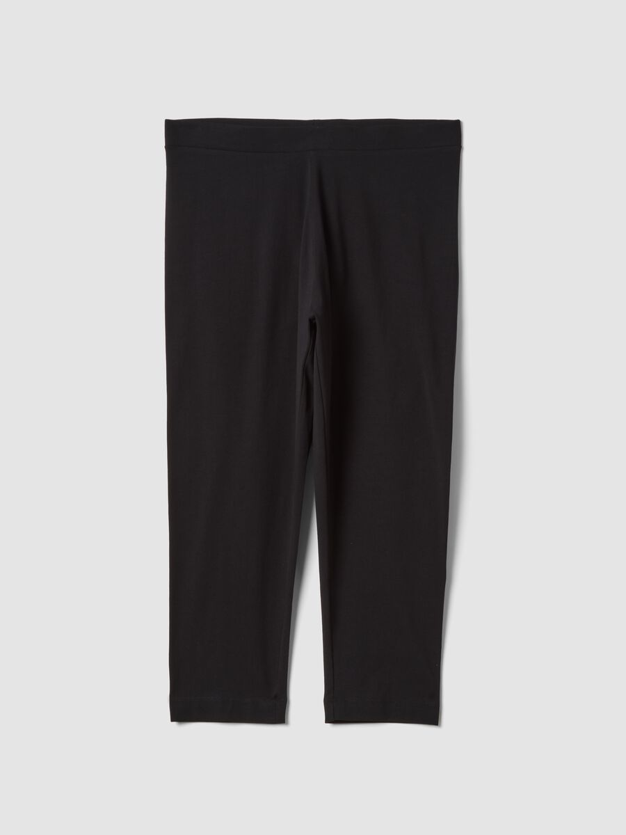 Black stretch cotton leggings_0