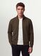 Green cotton-blend sweatshirt with crew neck and zip, regular fit_0