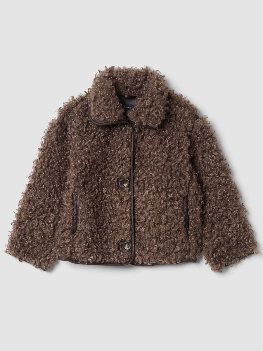 Grey teddy jacket with buttons_0
