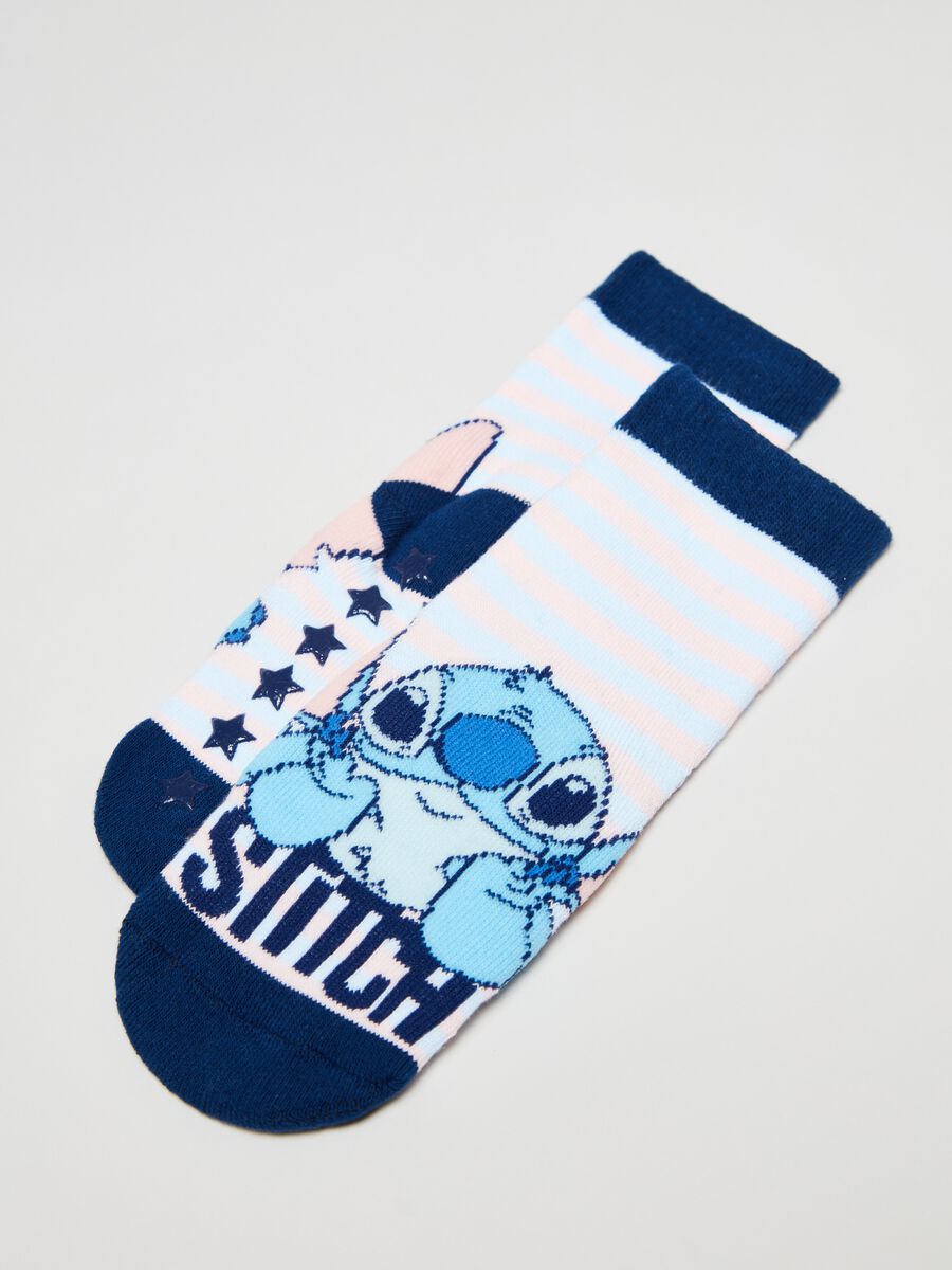Lilo & Stitch Lot de 2 paires de chaussettes hautes (grand enfant/adolescent/adulte),  Stitch Bleu/Gris, Grand : : Mode