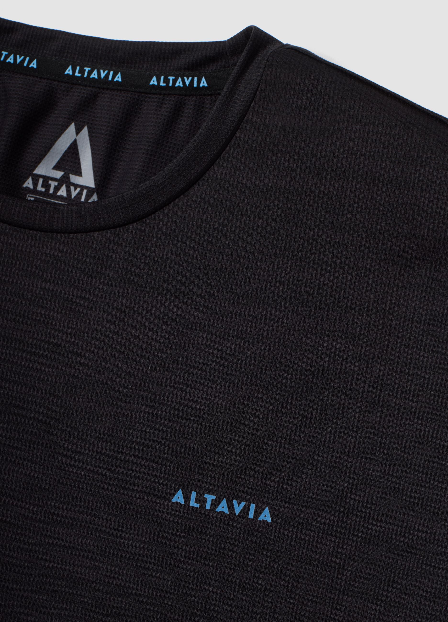 Black breathable crew-neck slim-fit T-shirt ALTAVIA RUNNING