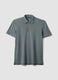 Grey pure cotton slim-fit short-sleeve polo_0