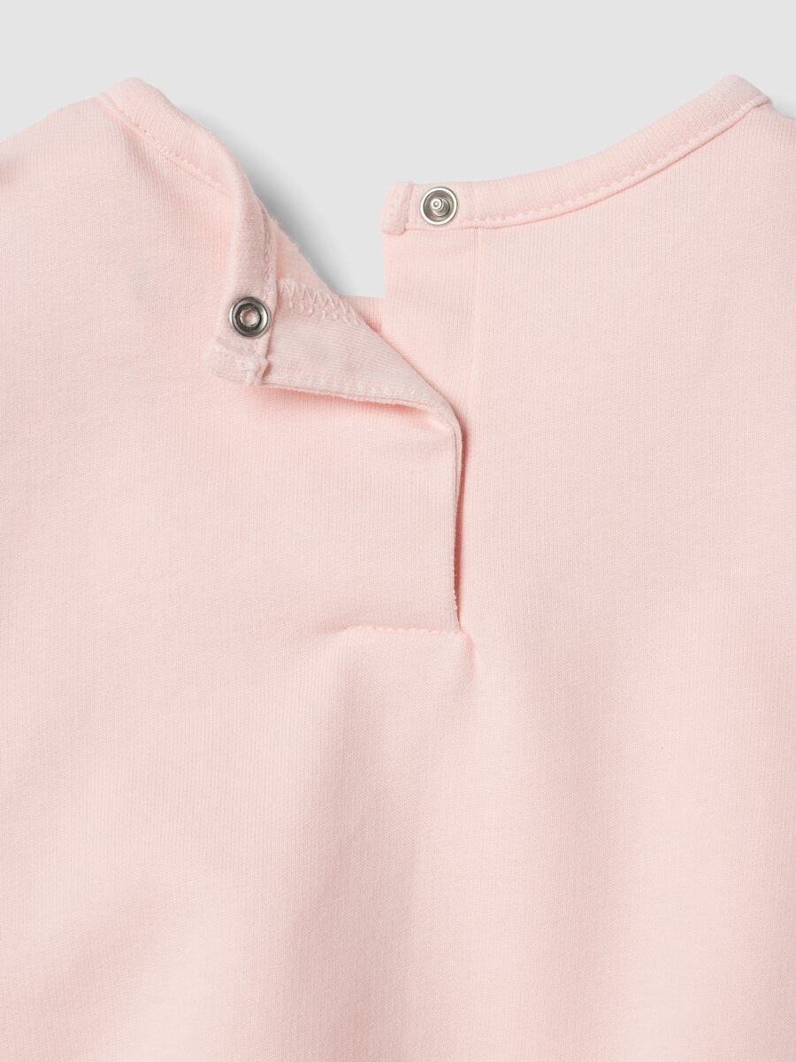 Pijama rosa em algod&atilde;o org&acirc;nico puro com estampado de ursinho_3