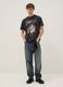 Schwarzes T-Shirt aus reiner Baumwolle mit 2Pac-Print, Relaxed Fit_1