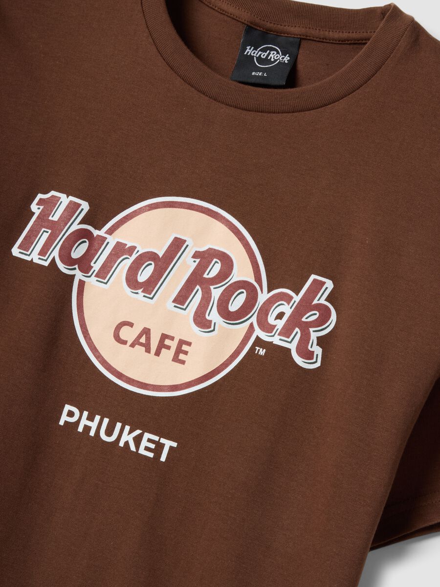 Brown pure cotton Hard Rock Cafe print T-shirt, regular fit_5