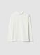 Wei&szlig;es Langarmshirt aus elastischer Bio-Baumwolle mit Rundhalsausschnitt_0