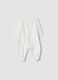 White organic cotton-blend baby sleepsuit with feet_1