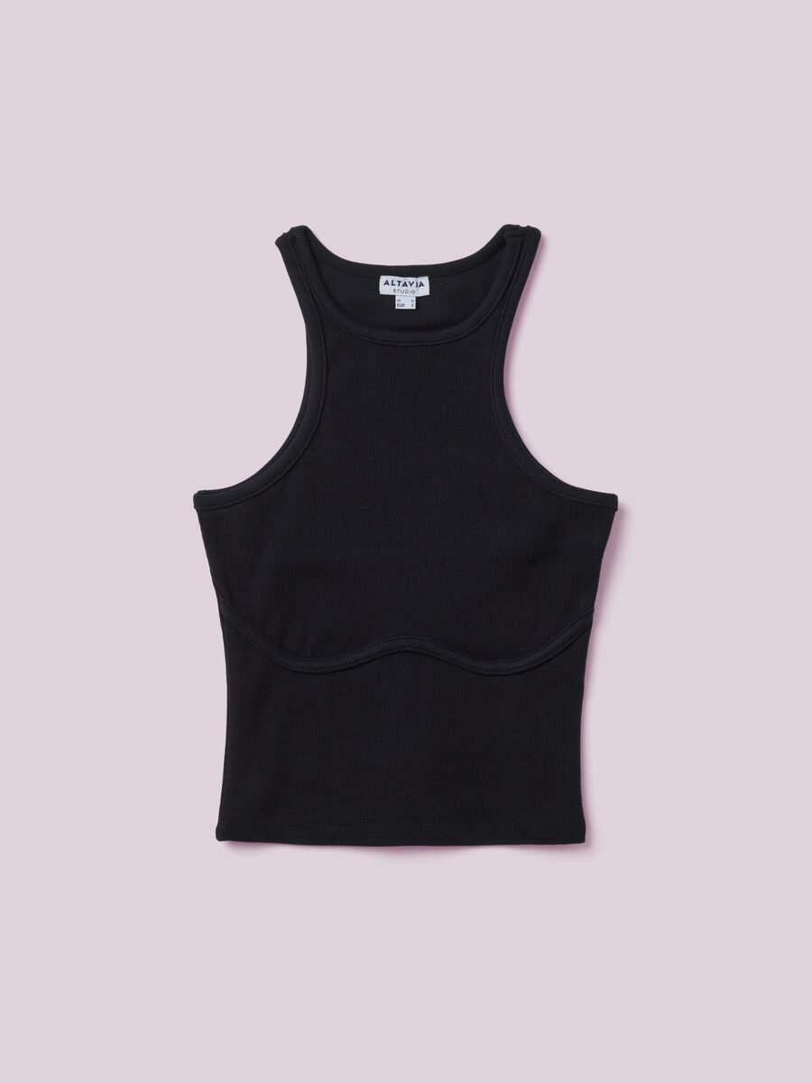 Ribbed Stretch Cotton Tank Top ALTAVIA STUDIO_4