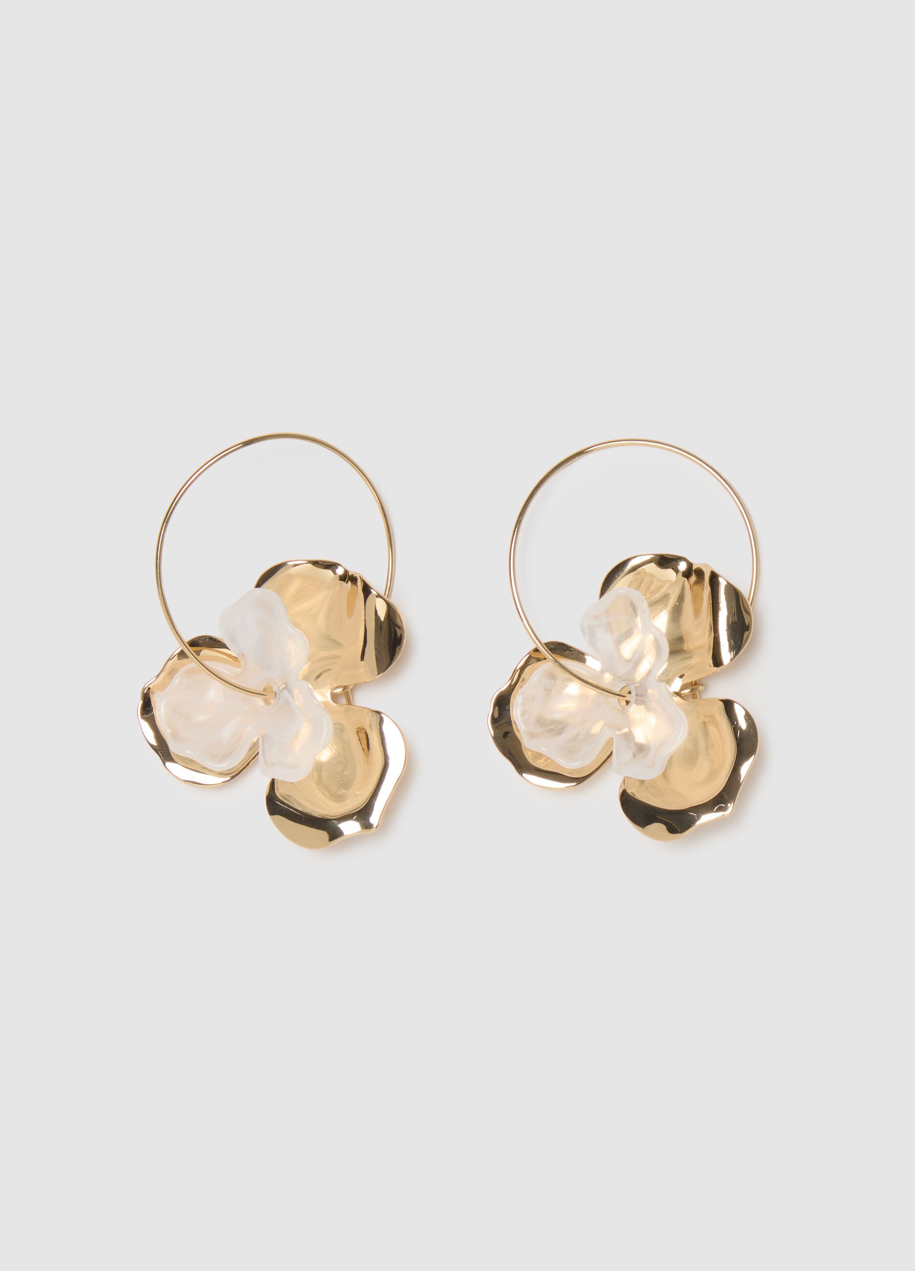 Zinc Earrings with Floral Details