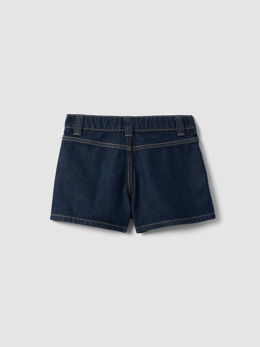 Blue denim shorts in pure cotton_4