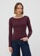 T-shirt viola in puro cotone con girocollo regular fit_0