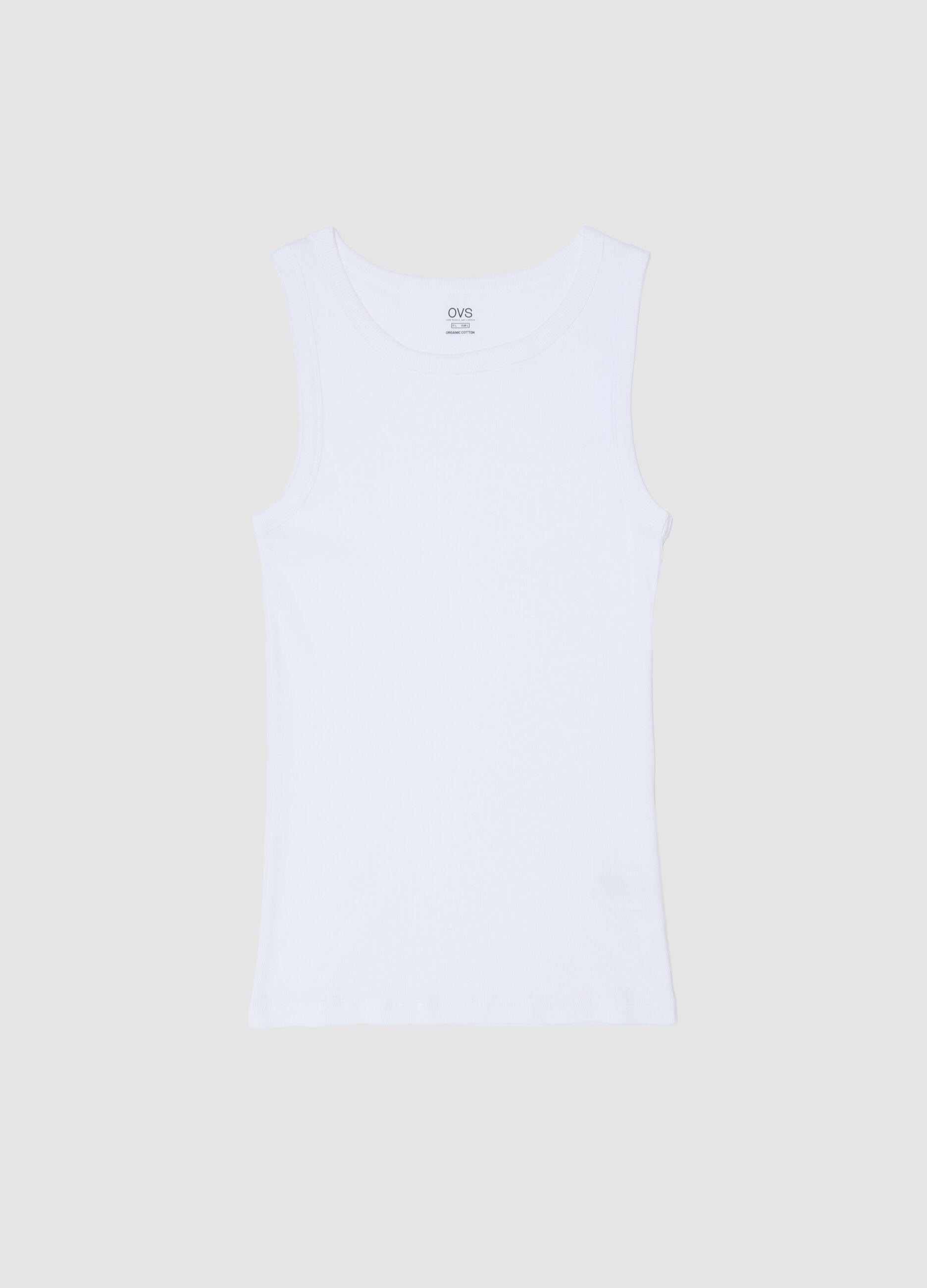 Wei&szlig;e Tanktop aus reiner Baumwolle im Regular Fit