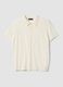 Regular fit white polo in cotton, linen, and silk blend_4