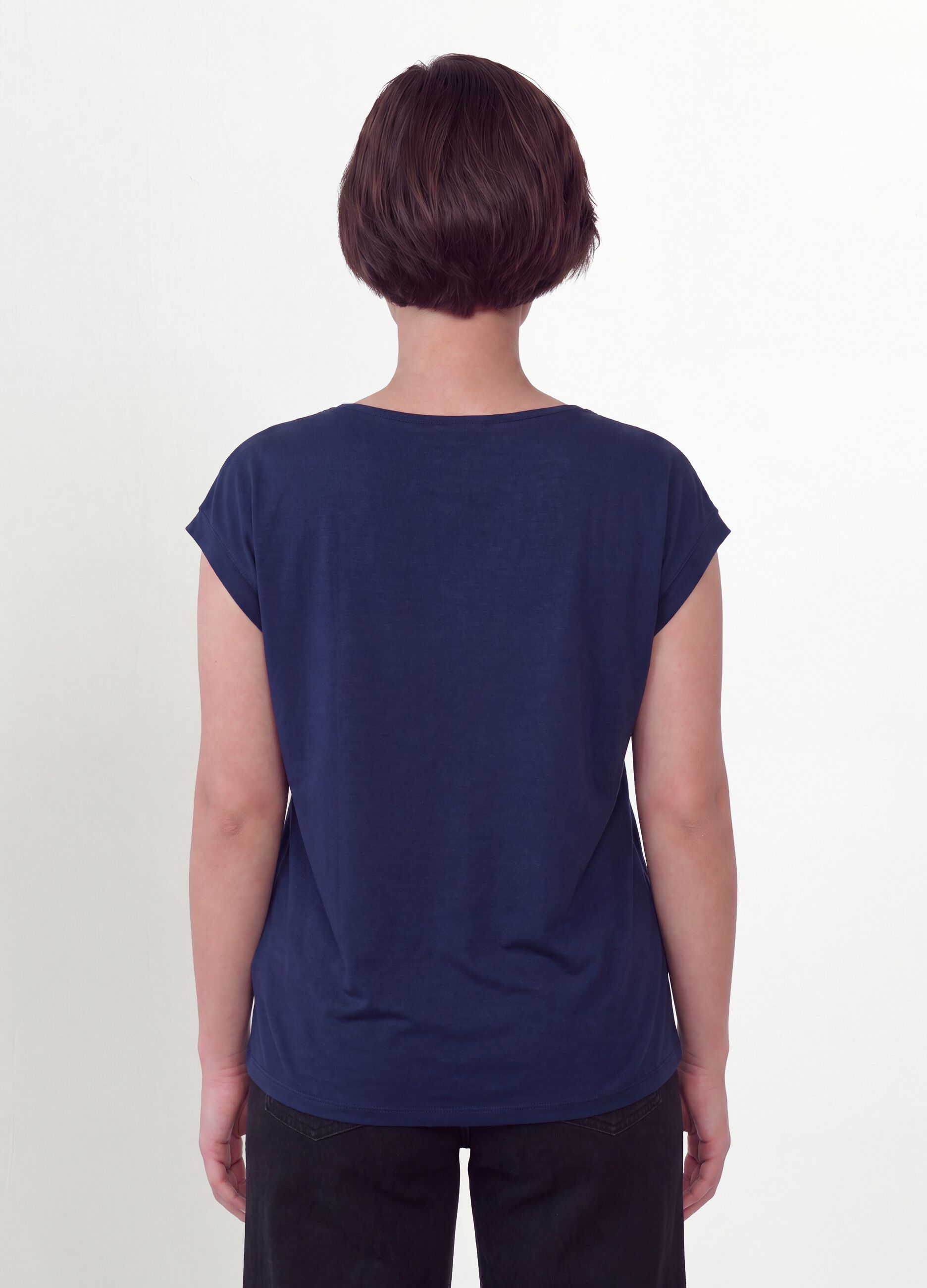 &Mu;&pi;&lambda;&epsilon; T-shirt &alpha;&pi;ό 100% &beta;&iota;&sigma;&kappa;ό&zeta;&eta; &mu;&epsilon; V &nu;&tau;&epsilon;&kappa;&omicron;&lambda;&tau;έ, regular &epsilon;&phi;&alpha;&rho;&mu;&omicron;&gamma;ή
