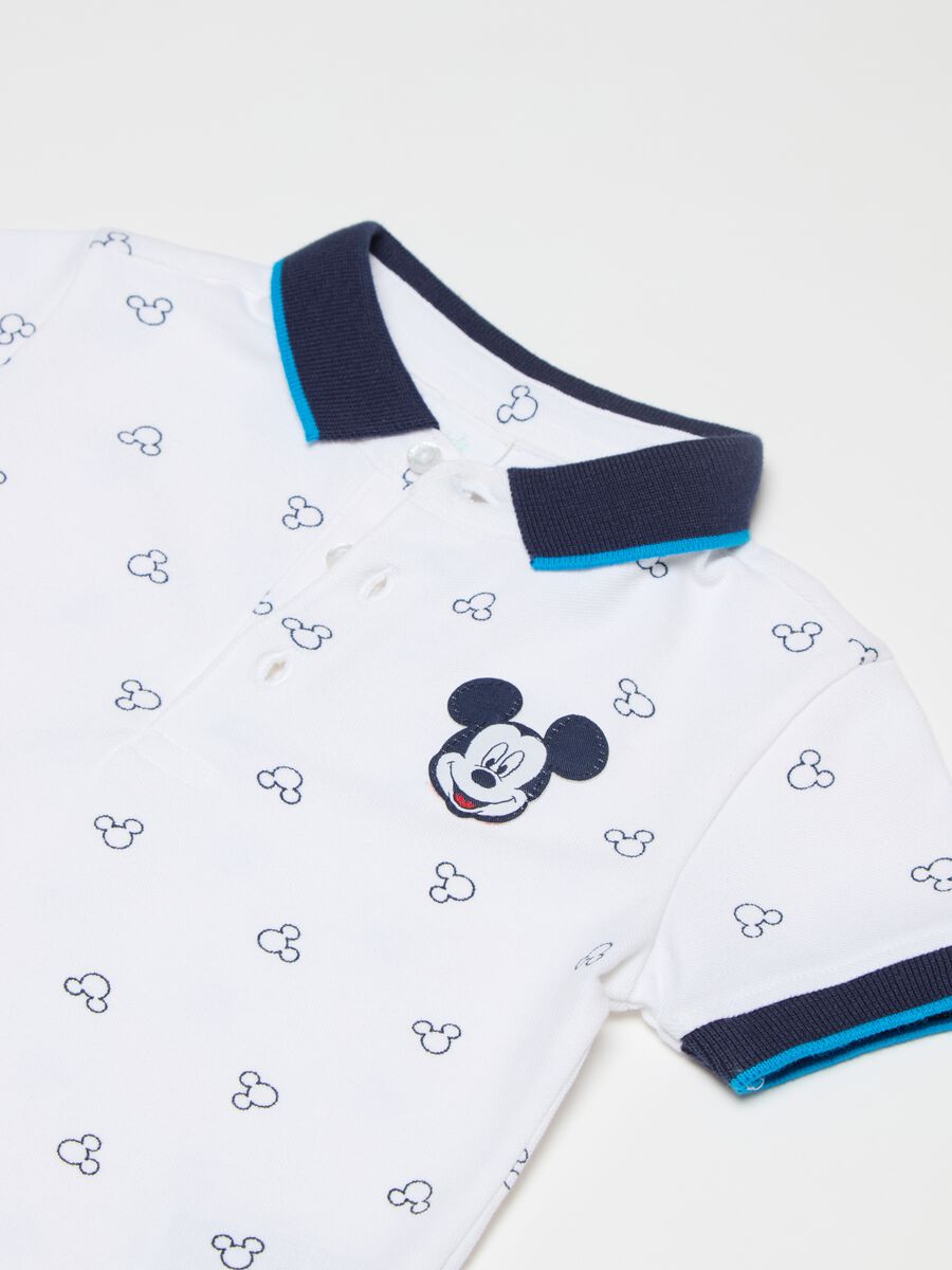 Piquet polo shirt with Mickey Mouse print_2