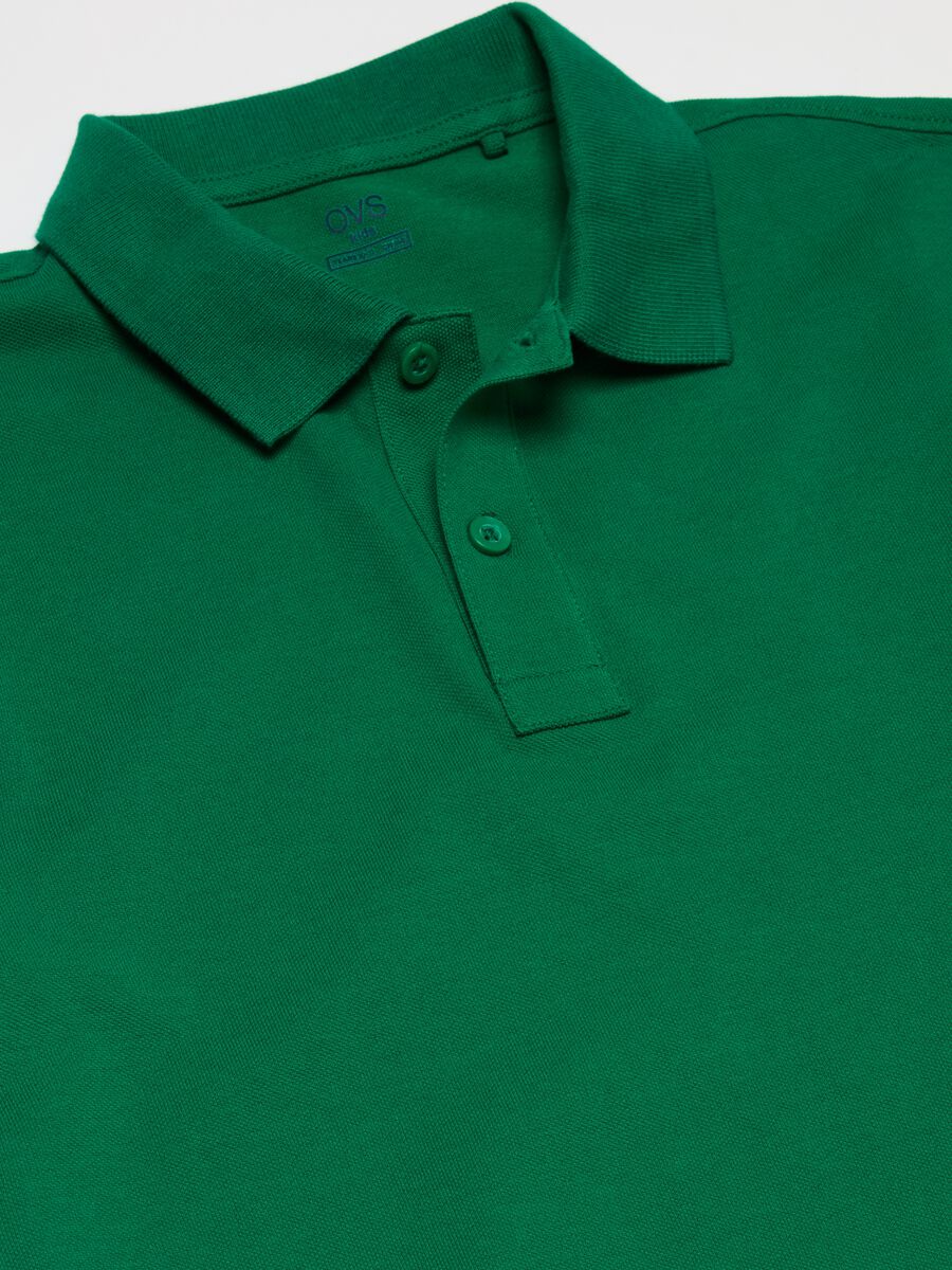 Solid colour cotton polo shirt_2
