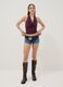 Top halter viola in tessuto elasticizzato regular fit_1
