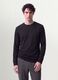 Black pure cotton long-sleeve crew-neck T-shirt, regular fit_0
