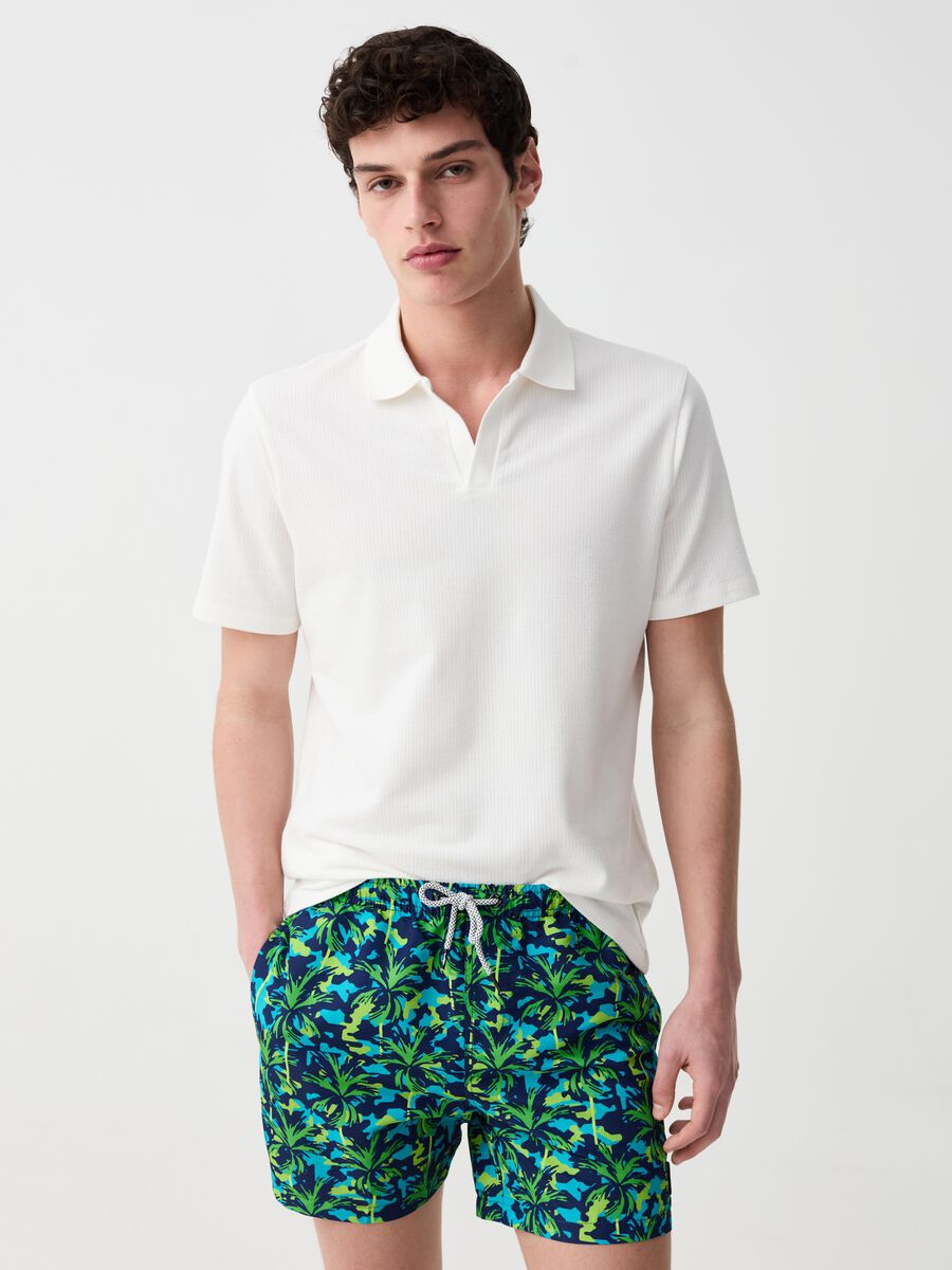 Swimming trunks with palms print_0