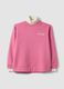 Pink cotton-blend sweatshirt with high neck, regular fit_0