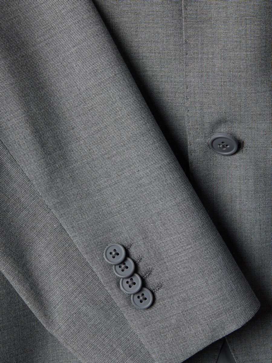 Grey Slim Fit Single Breasted Jacket_1