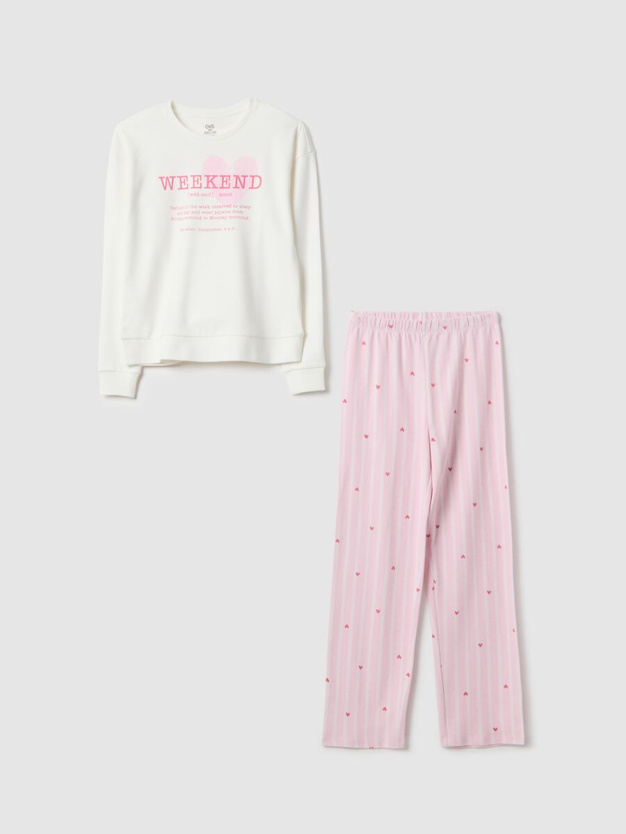 Girl's multicolour striped pyjamas in pure cotton regular fit_0