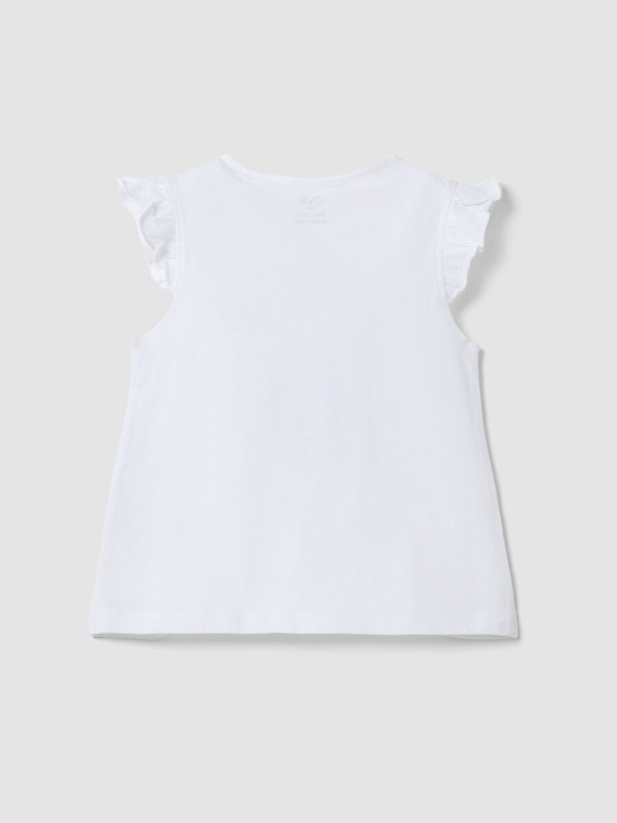 Wei&szlig;es Tanktop aus Bio-Baumwolle mit R&uuml;schen_1