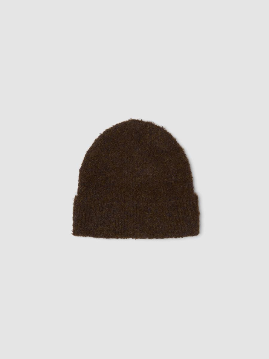 Cappello blu e marrone in lana elasticizzata_0