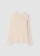 White ribbed viscose-blend crew-neck top_0
