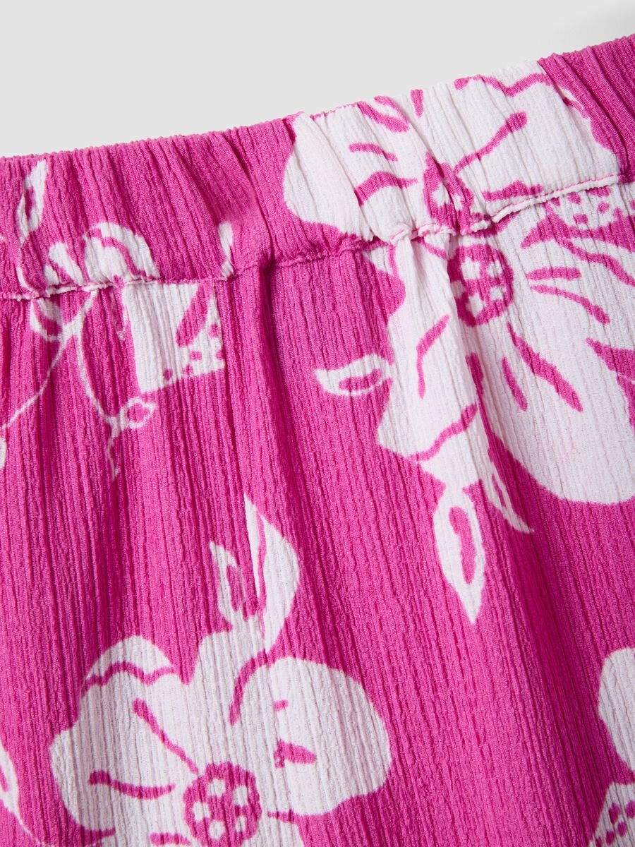 M&auml;dchen-Set aus rosafarbenem Stretchstoff mit Blumenmuster_3