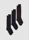 3er-Pack lange blaue Socken aus elastischer Bio-Baumwolle_0