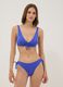 Blue triangle bikini top in stretch fabric with removable padding_1