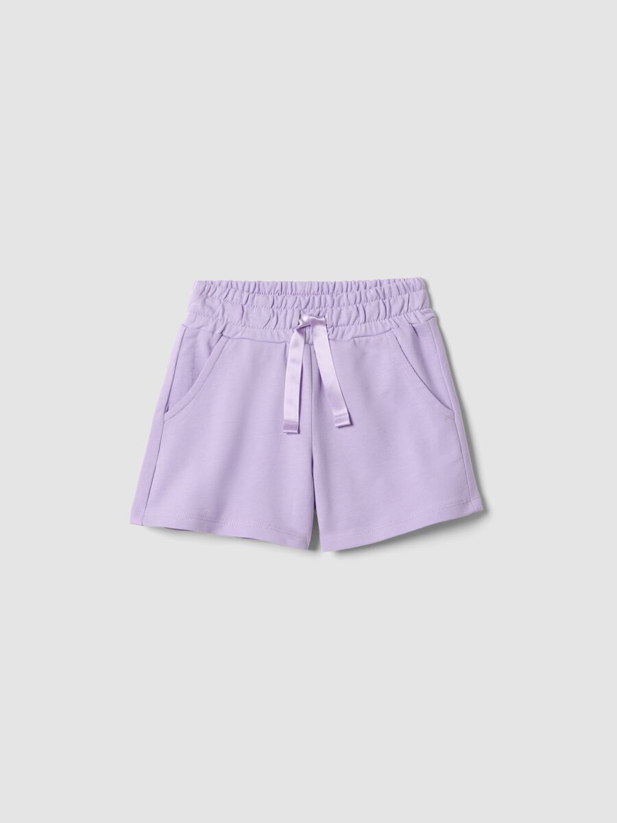 Girls' pure cotton purple shorts - regular fit_0