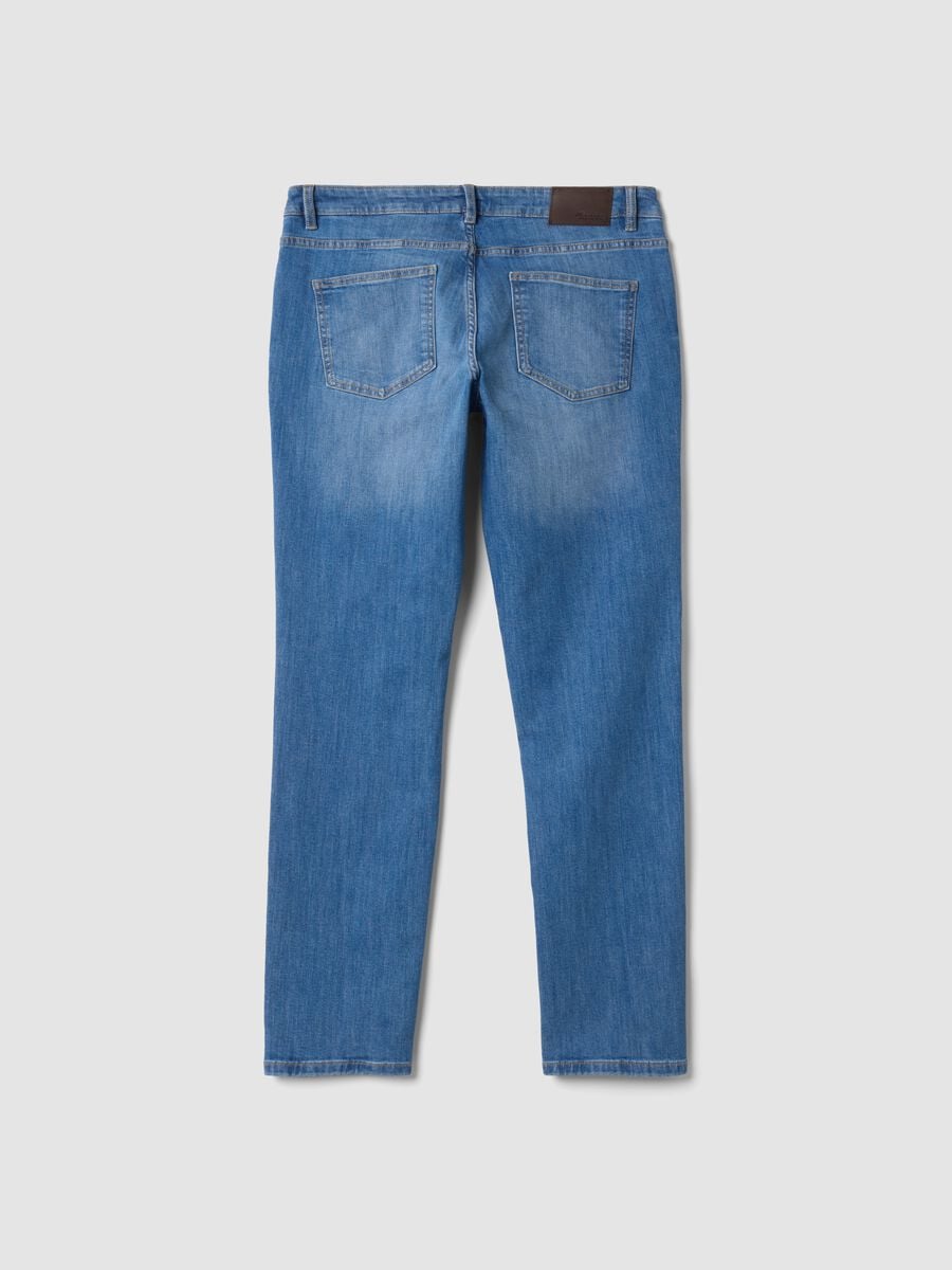 Jeans blu chiaro in cotone elasticizzato slim fit_1
