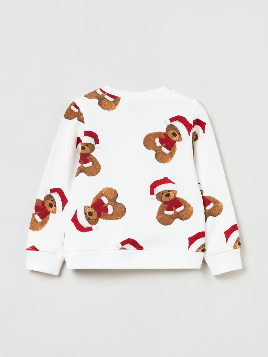 Sweatshirt with round neck and Christmas print_1