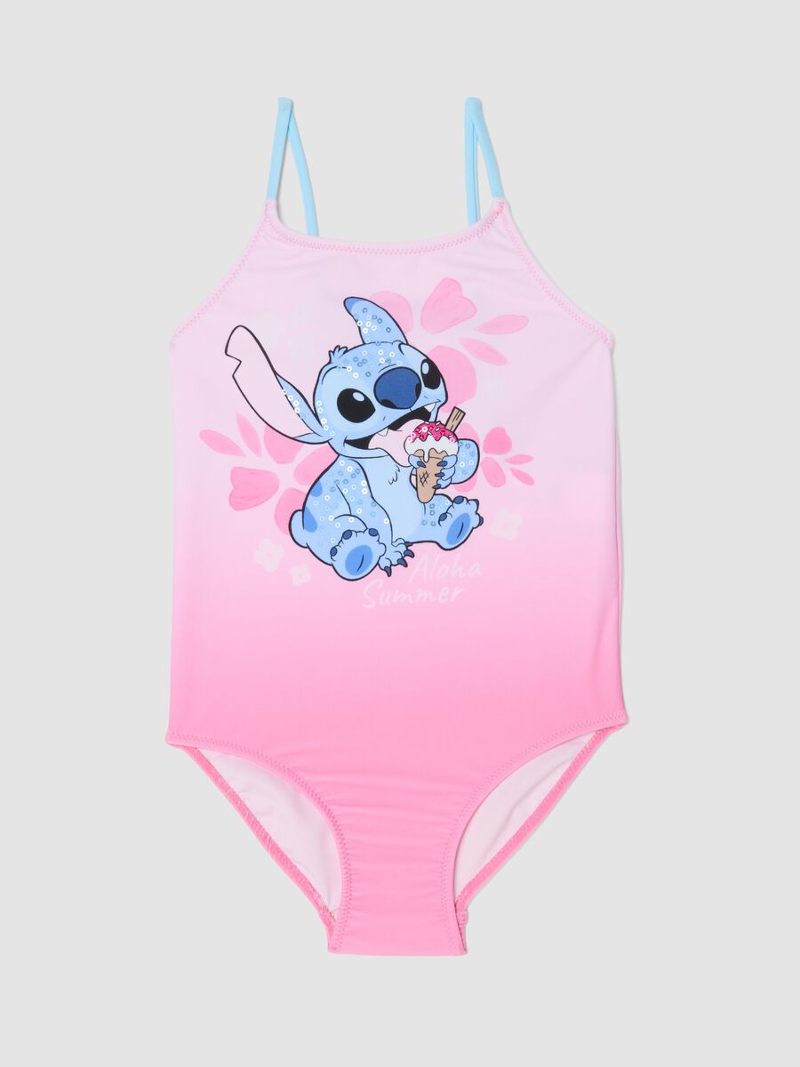 Pink stretch fabric swimsuit_0