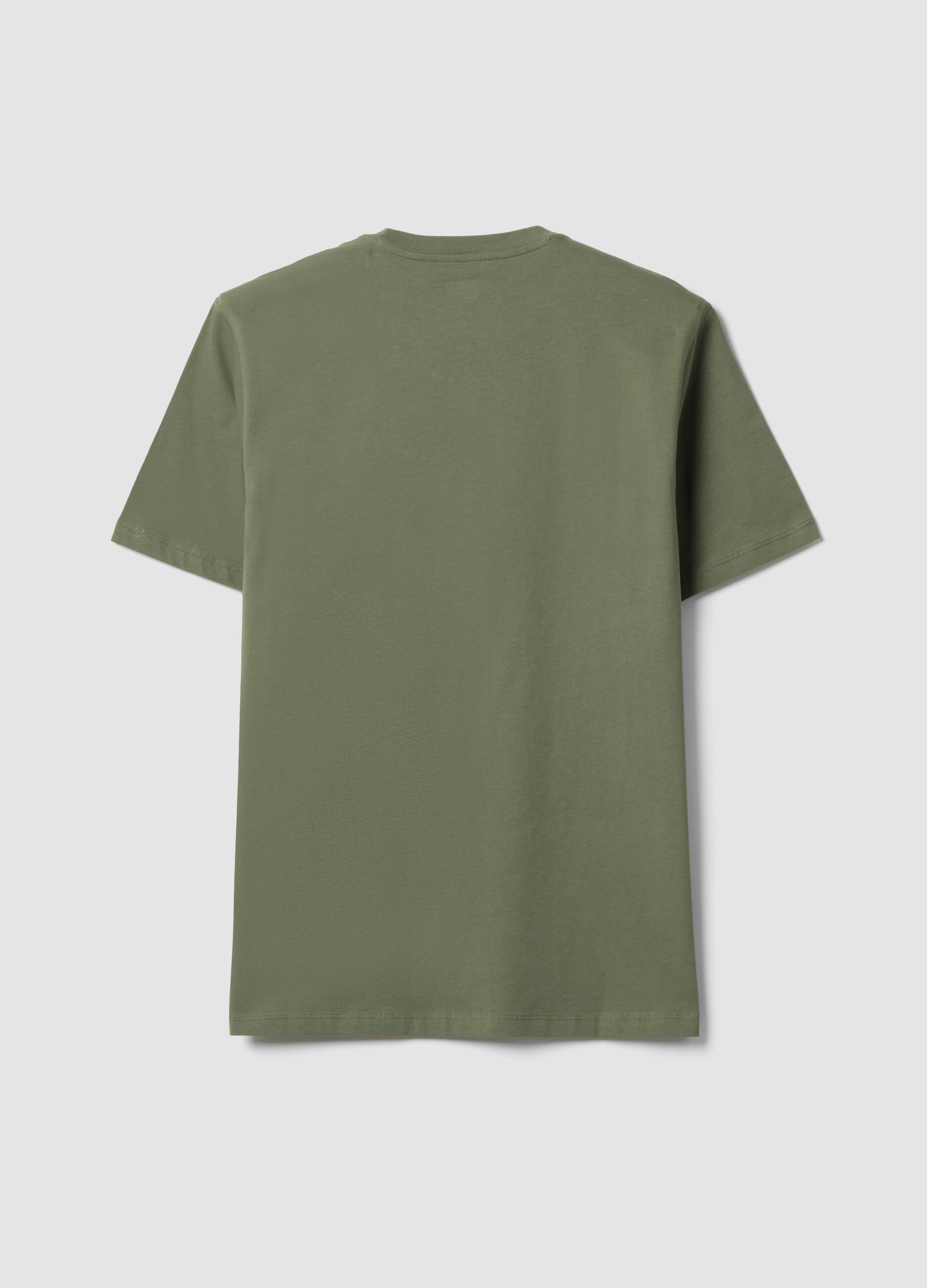 Green regular-fit T-shirt in pure organic cotton jersey