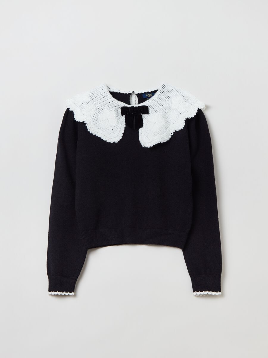 Pullover with Peter Pan collar and bow_0