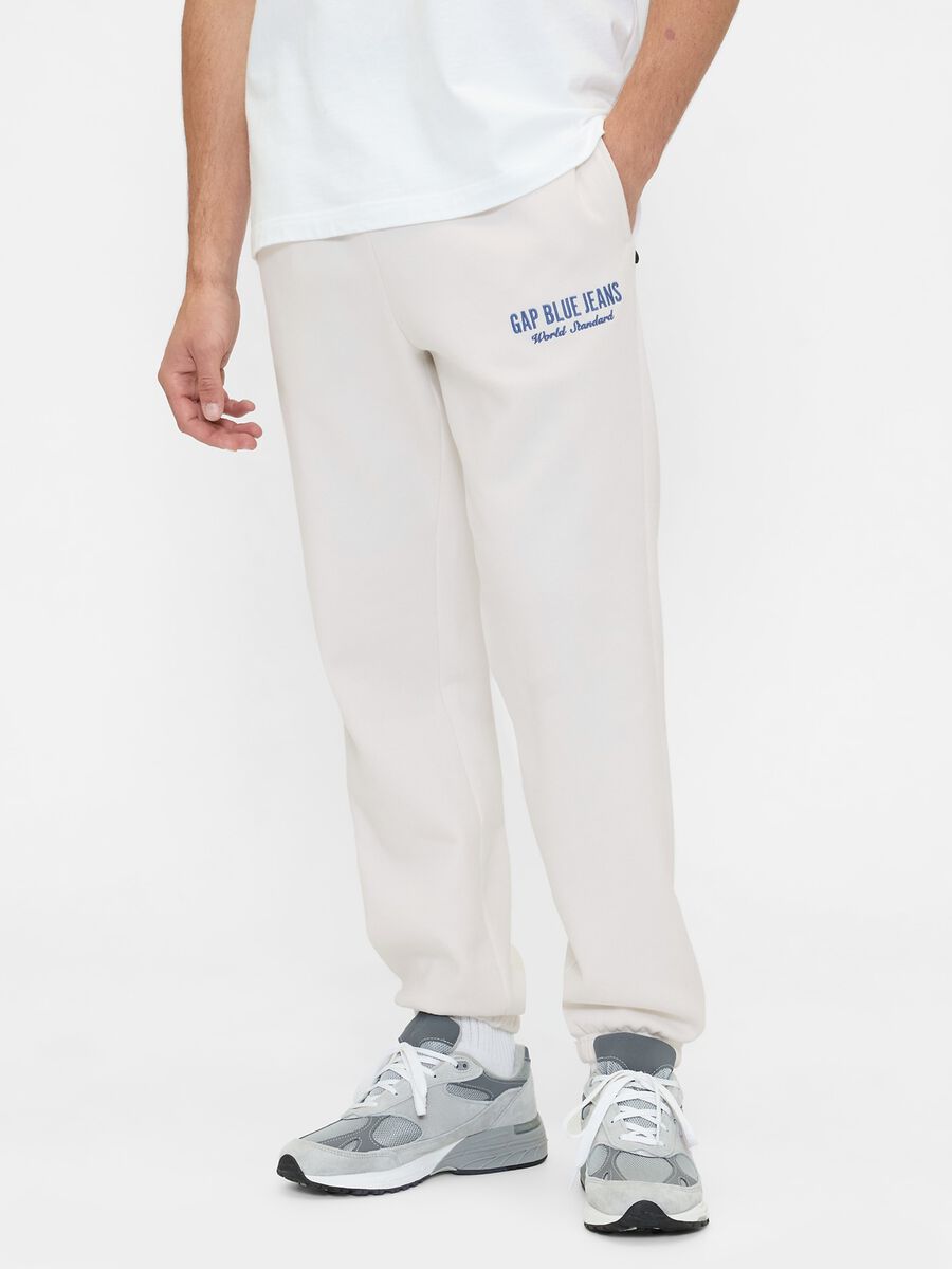 Beige Jogginghose aus Baumwoll-Polyester-Mischung_1