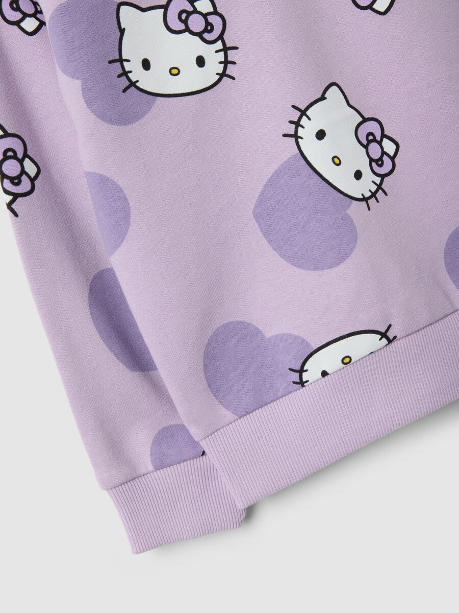 Felpa in misto cotone viola da bambina regular fit con Hello Kitty_3